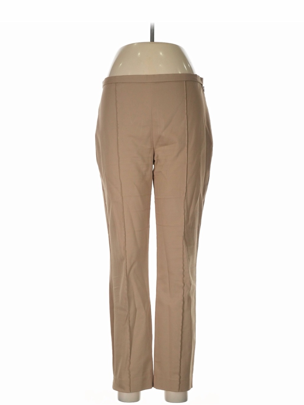 The Row Beige Stretch Cotton Slim Straight Cropped Front Seam Pants Size 8